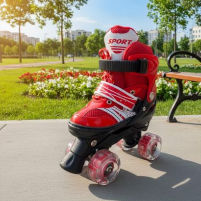 صورة حذاء تزلج رباعي للأطفال مقاس متعدل